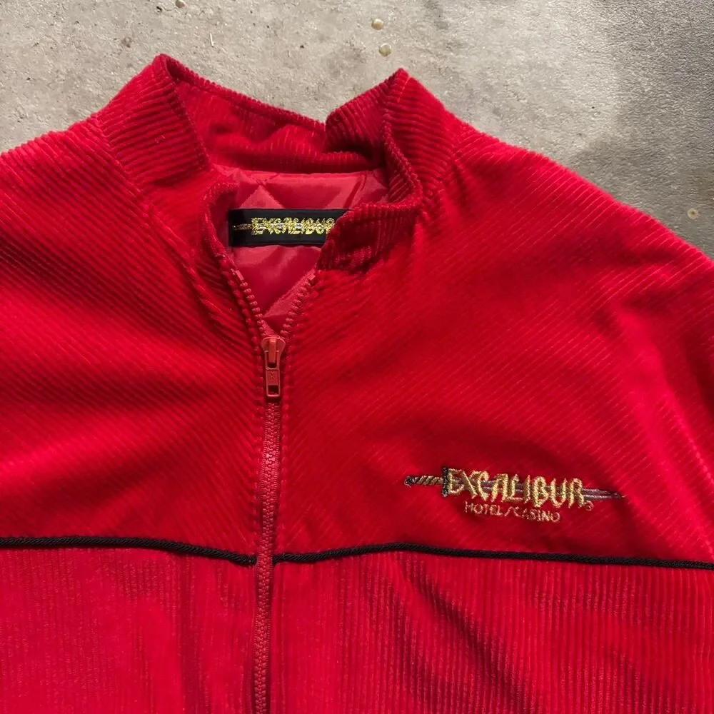 Vintage‎ Excalibur Embroidered Corduroy bomber jacket